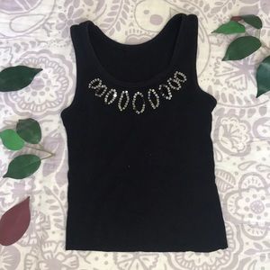 Black Cutout Tank Crop Top